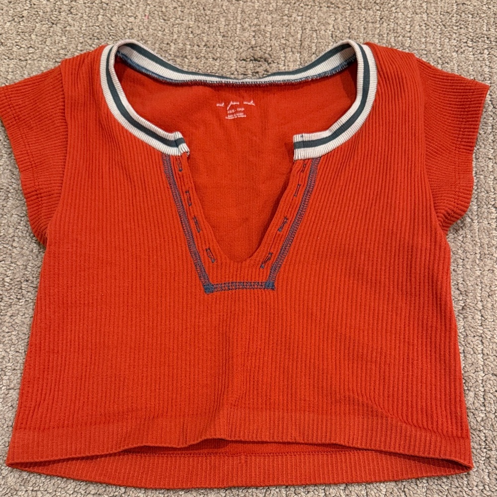 Urban Outfitters Kids Orange Ribbed Tee